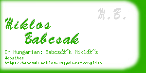 miklos babcsak business card